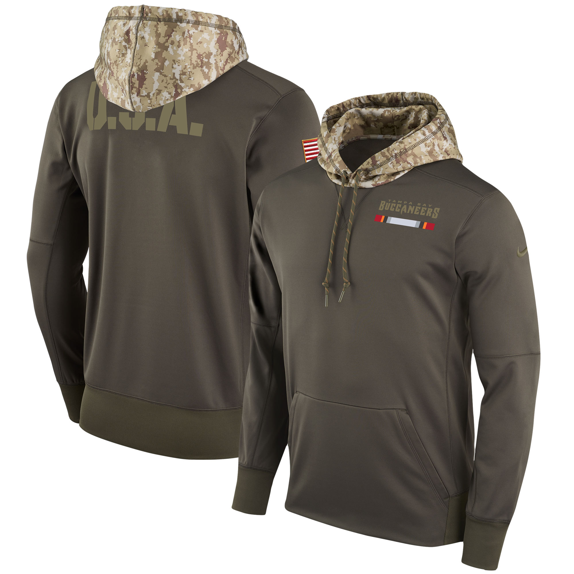 Men NFL Tampa Bay Buccaneers Nike Olive Salute To Service Hoodie Green->tampa bay buccaneers->NFL Jersey